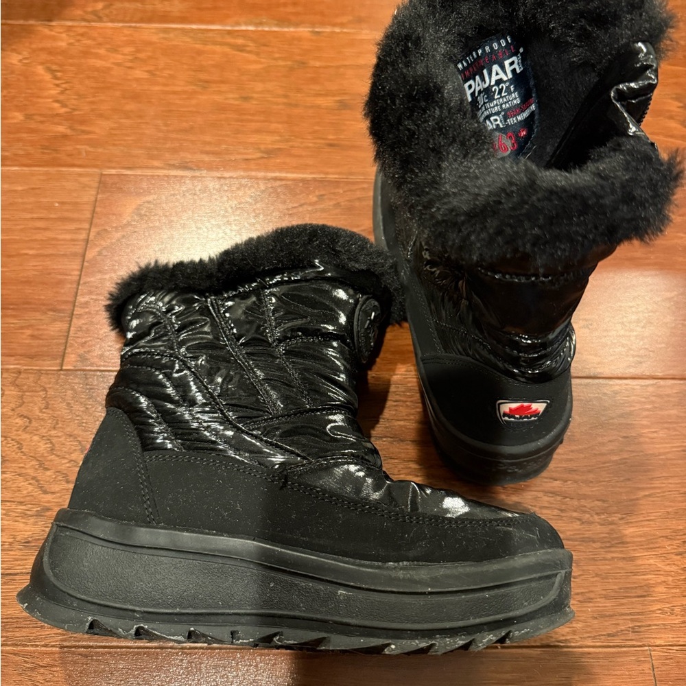 Pajar Glossy Black Fur-Lined Boots